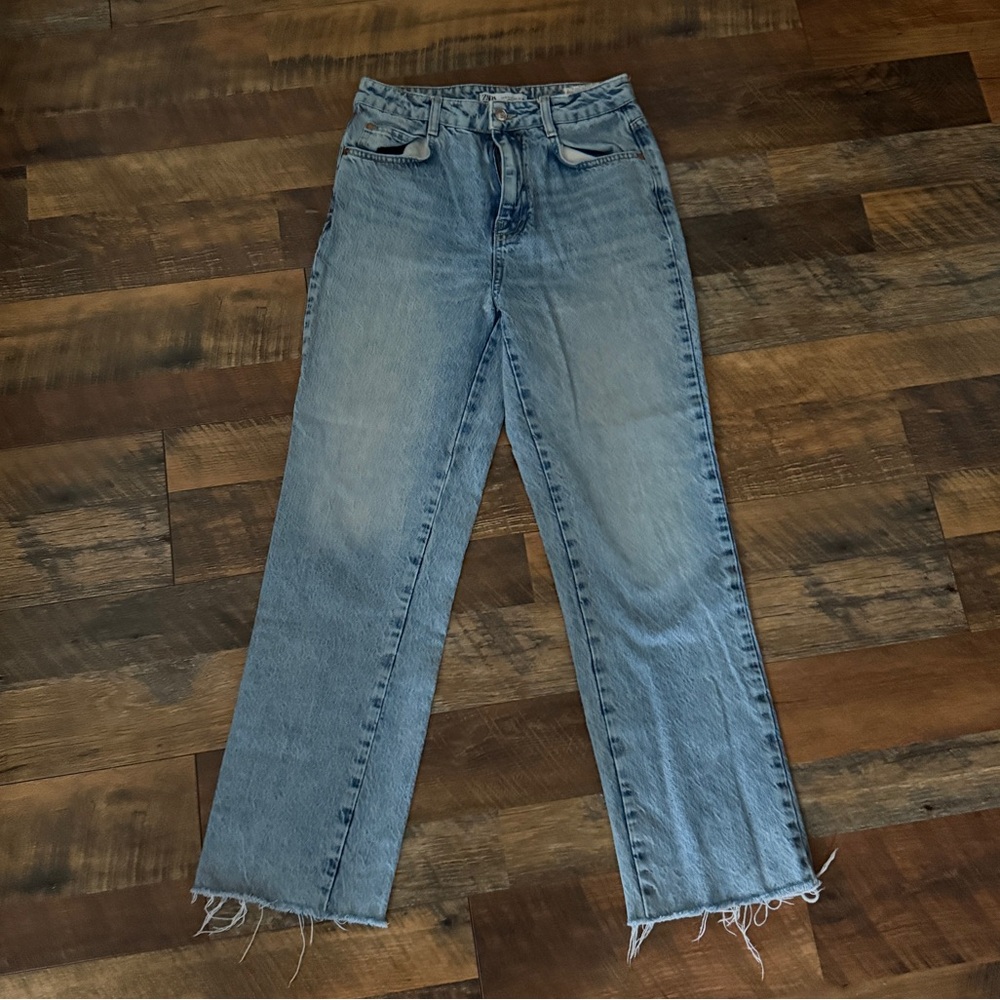 Zara Blue Denim Jeans Straight Leg